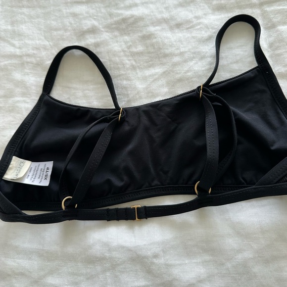 L*Space High Waisted Black Ribbed Bandeau Bikini - Picture 3 of 8